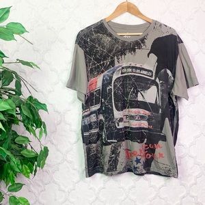 New York Los Angeles Bus Destination Graffiti Tee